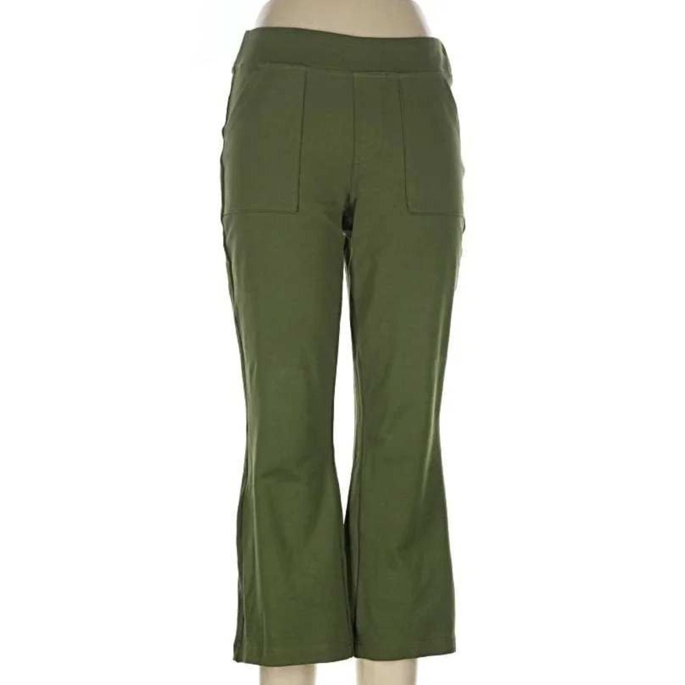 Belle by Kim Gravel Petite Ponte Utility Pocket Kick Flare Surplus Green 32 Plus